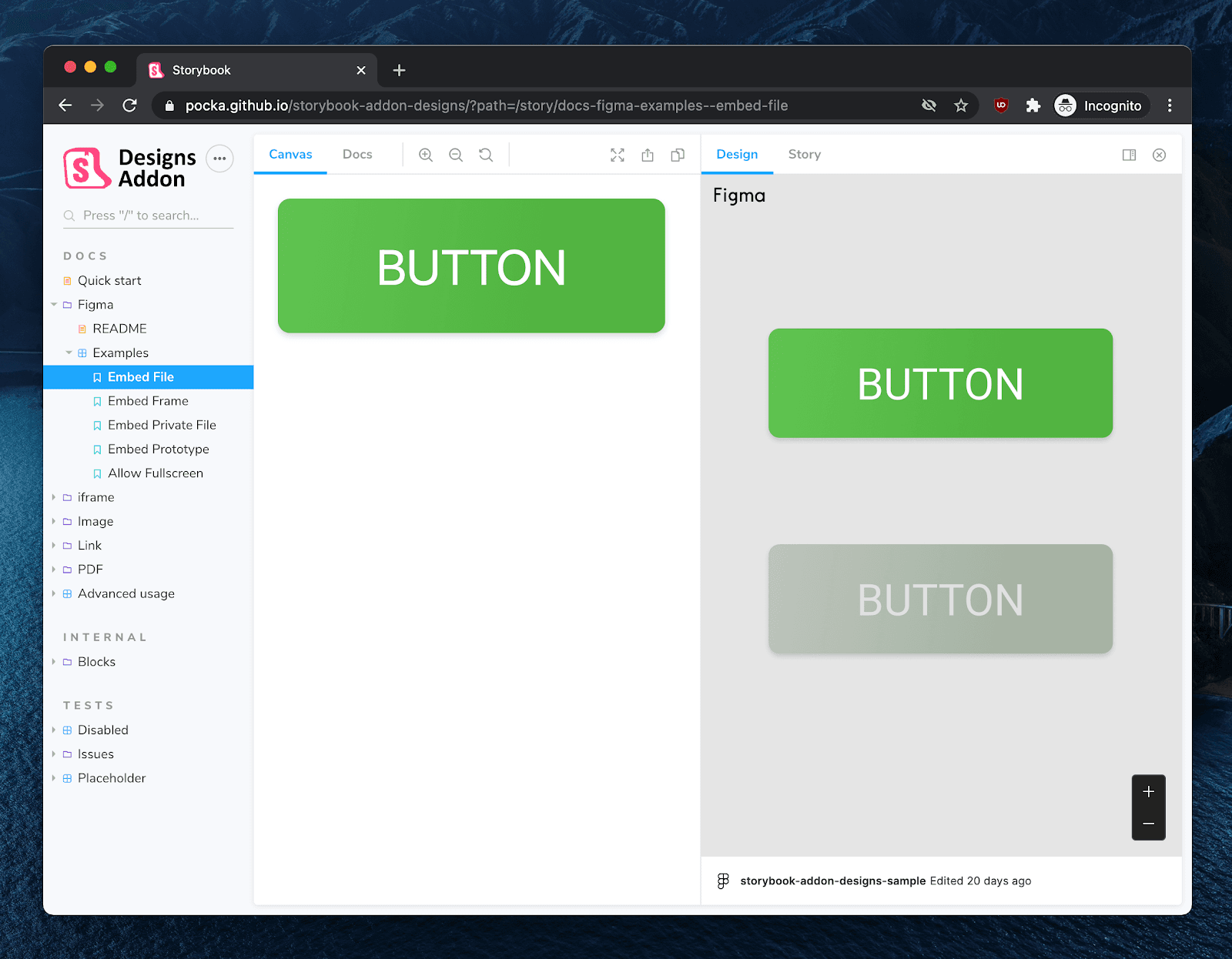 Storybook addon figma