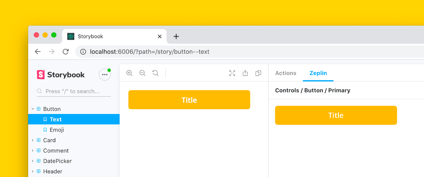 Zeplin Storybook addon